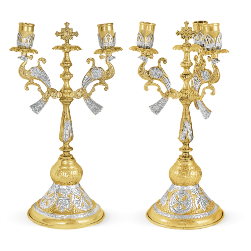 ALTAR CANDLESTICK SET (Peacock)