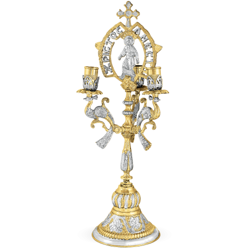 THREE BRANCHED CANDLESTICK (Peacock)