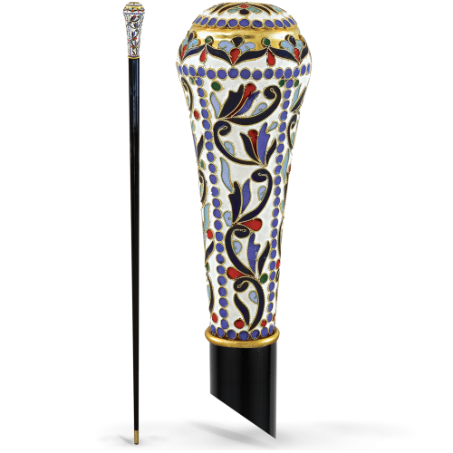 WALKING STICK ENAMEL GOLD PAINTED